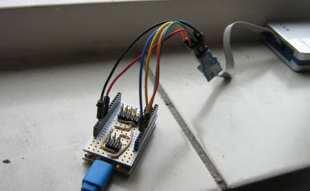 JTAG3ICE connected to Scout with jumper wires